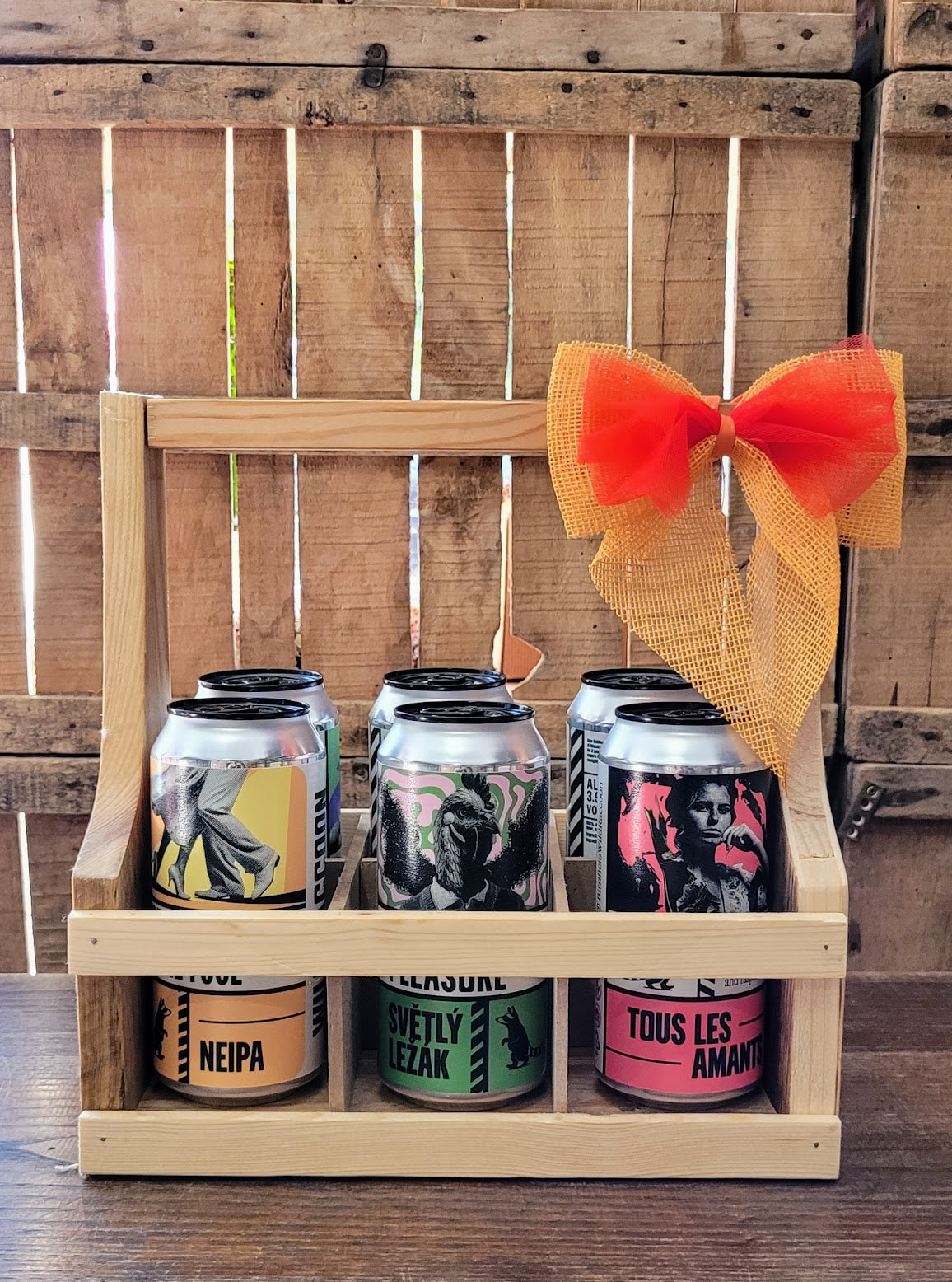 Porta birre da 6 in legno